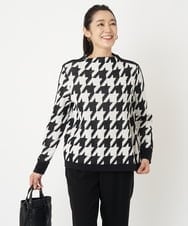 PZFAW01270 GEORGES RECH(ジョルジュ・レッシュ)  [日本製]ブークレ千鳥ジャカードニット ブラック