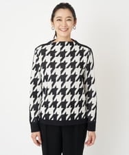 PZFAW01270 GEORGES RECH(ジョルジュ・レッシュ)  [日本製]ブークレ千鳥ジャカードニット ブラック