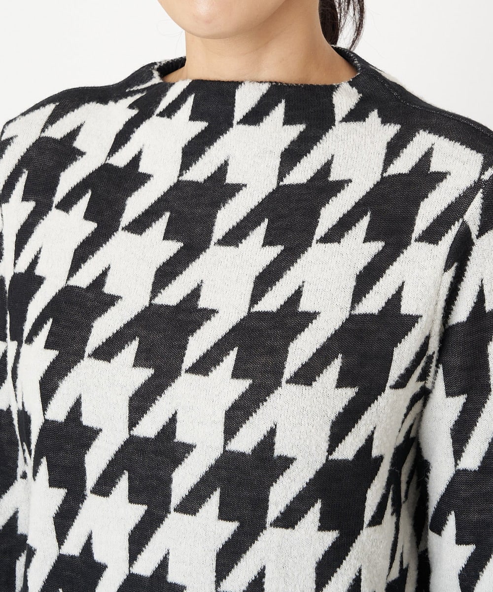 PZFAW01270 GEORGES RECH(ジョルジュ・レッシュ)  [日本製]ブークレ千鳥ジャカードニット ブラック