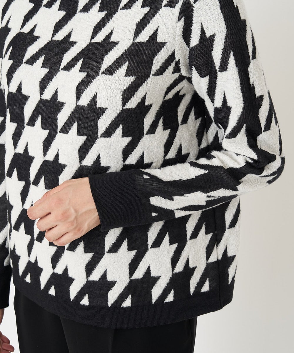 PZFAW01270 GEORGES RECH(ジョルジュ・レッシュ)  [日本製]ブークレ千鳥ジャカードニット ブラック