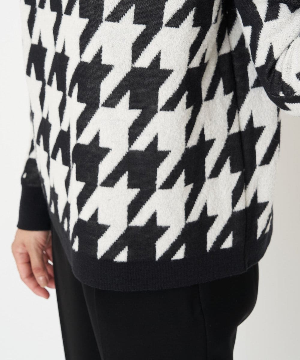 PZFAW01270 GEORGES RECH(ジョルジュ・レッシュ)  [日本製]ブークレ千鳥ジャカードニット ブラック