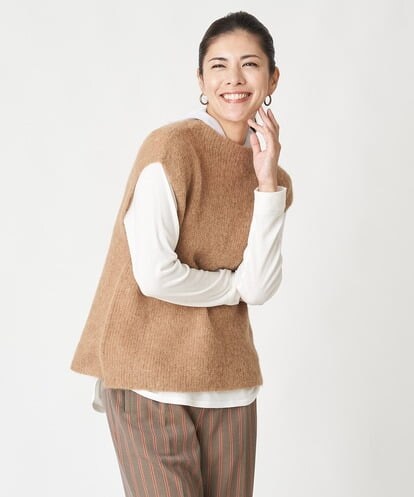 PZFAW56230 GEORGES RECH ベビーアルパカボトルネックニットベスト