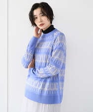 PZFCD56270 GEORGES RECH(ジョルジュ・レッシュ) ジオメトリックジャガードウールニット ブルー系