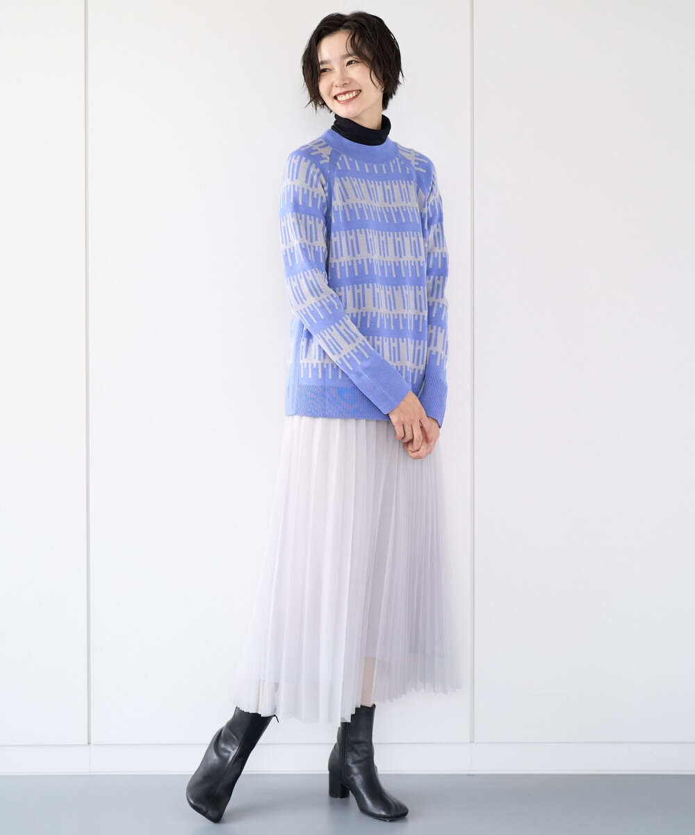 PZFCD56270 GEORGES RECH(ジョルジュ・レッシュ) ジオメトリックジャガードウールニット ホワイト系