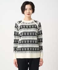 PZFCD56270 GEORGES RECH(ジョルジュ・レッシュ) ジオメトリックジャガードウールニット ホワイト系