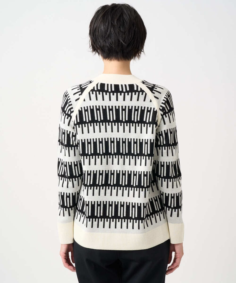 PZFCD56270 GEORGES RECH(ジョルジュ・レッシュ) ジオメトリックジャガードウールニット ホワイト系