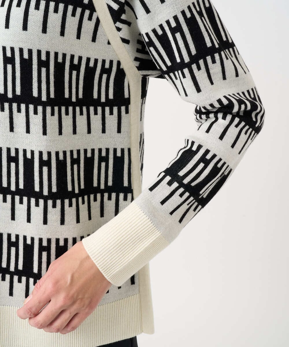 PZFCD56270 GEORGES RECH(ジョルジュ・レッシュ) ジオメトリックジャガードウールニット ホワイト系