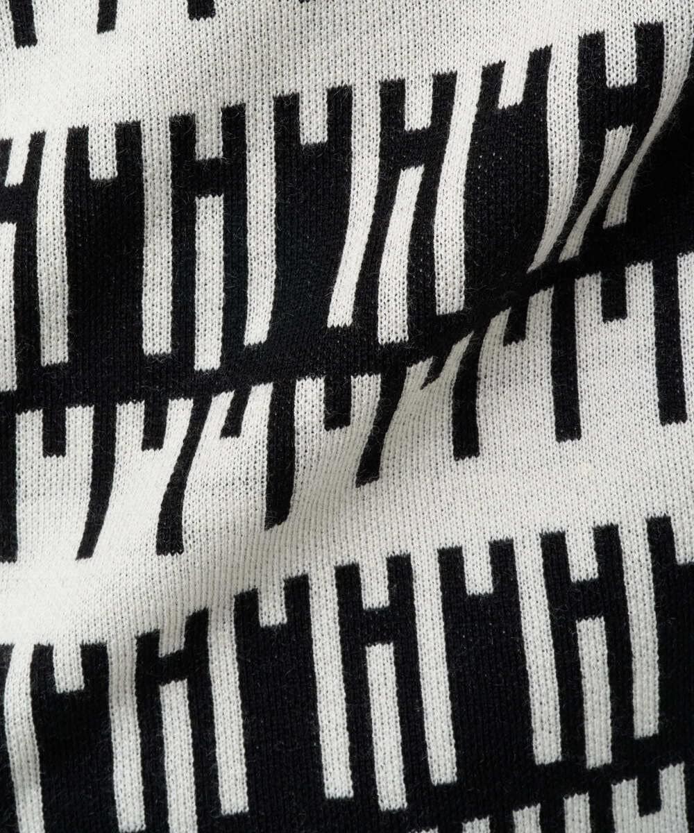 PZFCD56270 GEORGES RECH(ジョルジュ・レッシュ) ジオメトリックジャガードウールニット ホワイト系