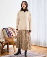 PZFCD58250 GEORGES RECH(ジョルジュ・レッシュ) メランジブークレ襟付きニット ライトブルー