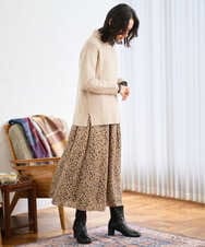 PZFCD58250 GEORGES RECH(ジョルジュ・レッシュ) メランジブークレ襟付きニット ライトブルー