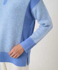 PZFCD58250 GEORGES RECH(ジョルジュ・レッシュ) メランジブークレ襟付きニット ライトブルー