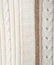 PZFCD59290 GEORGES RECH(ジョルジュ・レッシュ) バイカラーボートネックケーブルニット ブラック