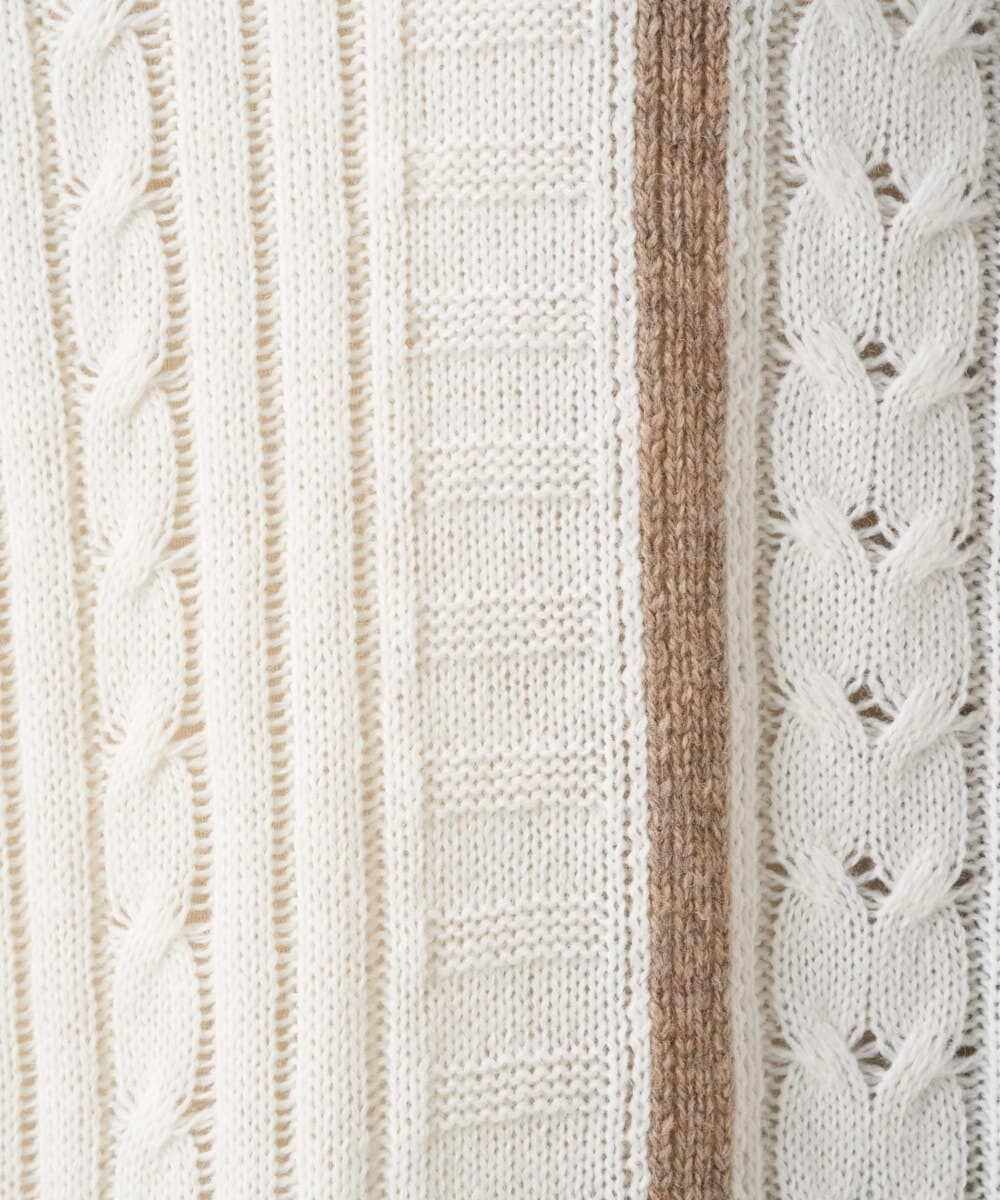 PZFCD59290 GEORGES RECH(ジョルジュ・レッシュ) バイカラーボートネックケーブルニット ブラック