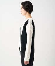 PZFCD59290 GEORGES RECH(ジョルジュ・レッシュ) バイカラーボートネックケーブルニット ブラック