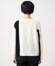 PZFCD59290 GEORGES RECH(ジョルジュ・レッシュ) バイカラーボートネックケーブルニット ブラック