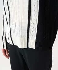 PZFCD59290 GEORGES RECH(ジョルジュ・レッシュ) バイカラーボートネックケーブルニット ブラック