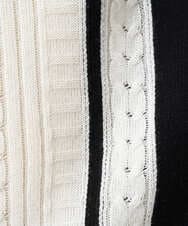 PZFCD59290 GEORGES RECH(ジョルジュ・レッシュ) バイカラーボートネックケーブルニット ブラック