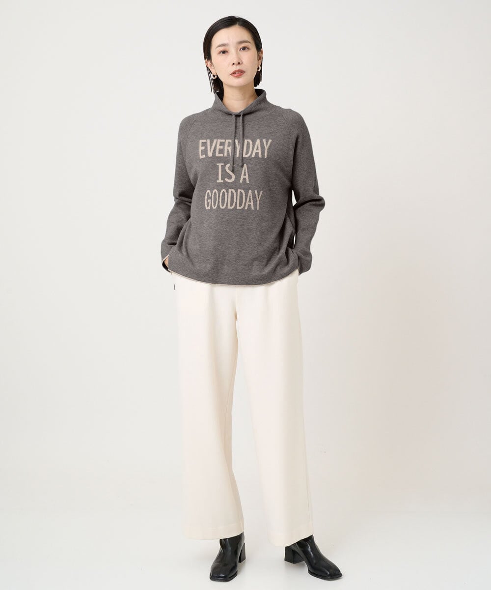 PZFCD61230 GEORGES RECH(ジョルジュ・レッシュ) ドロストハイネックロゴニット ライトブルー