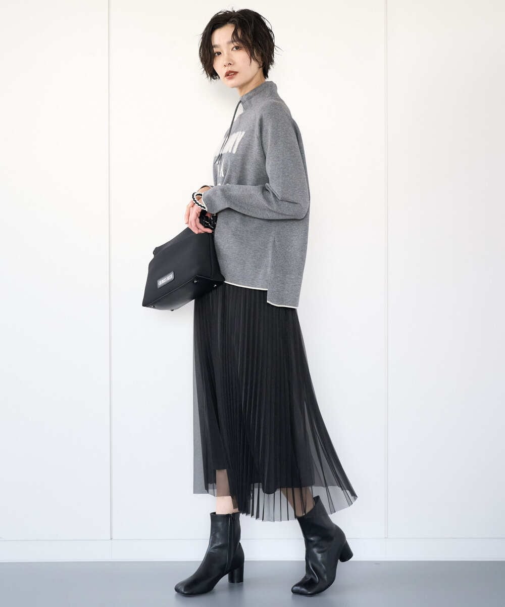 PZFCD61230 GEORGES RECH(ジョルジュ・レッシュ) ドロストハイネックロゴニット ライトブルー