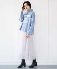 PZFCD61230 GEORGES RECH(ジョルジュ・レッシュ) ドロストハイネックロゴニット ライトブルー