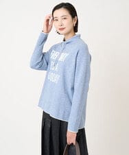 PZFCD61230 GEORGES RECH(ジョルジュ・レッシュ) ドロストハイネックロゴニット ライトブルー