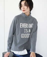 PZFCD61230 GEORGES RECH(ジョルジュ・レッシュ) ドロストハイネックロゴニット ライトブルー