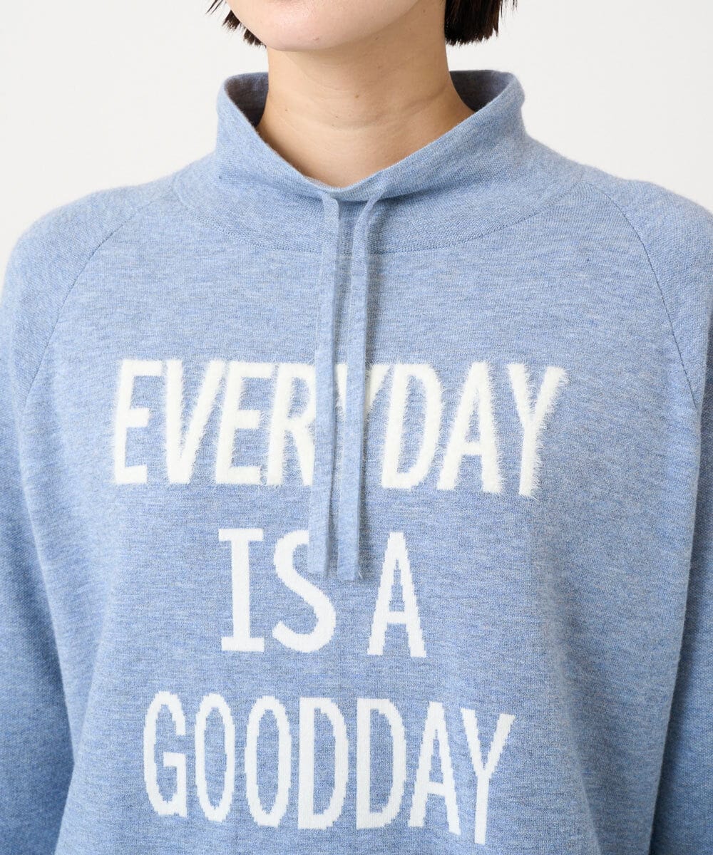 PZFCD61230 GEORGES RECH(ジョルジュ・レッシュ) ドロストハイネックロゴニット ライトブルー