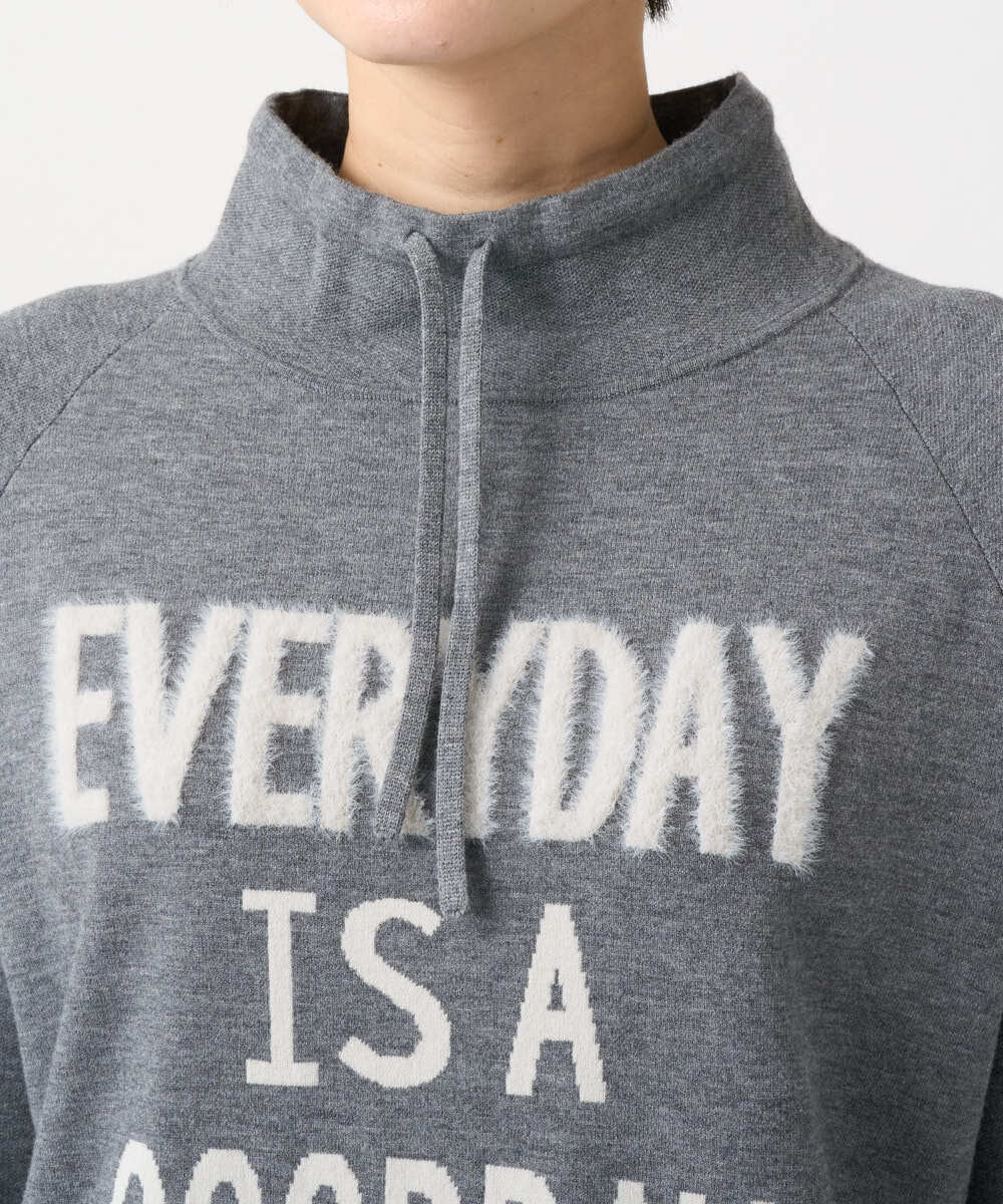 PZFCD61230 GEORGES RECH(ジョルジュ・レッシュ) ドロストハイネックロゴニット ライトブルー