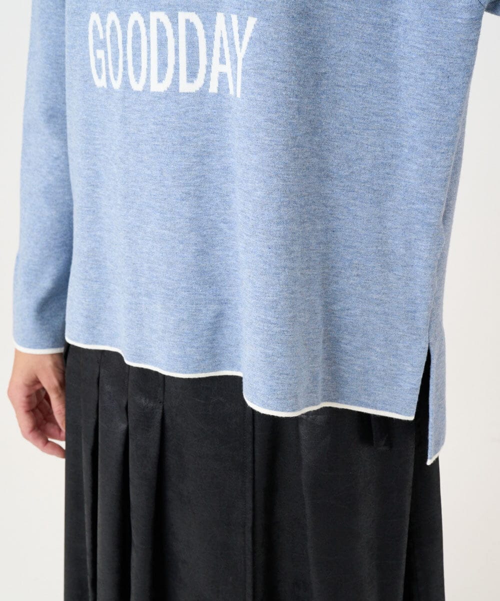 PZFCD61230 GEORGES RECH(ジョルジュ・レッシュ) ドロストハイネックロゴニット ライトブルー