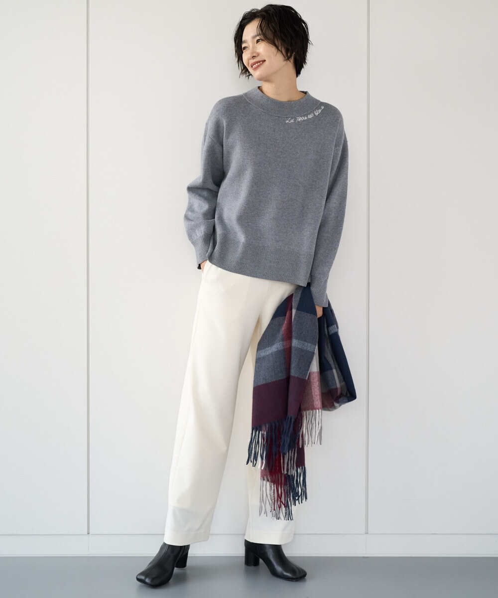 PZFCE70170 GEORGES RECH(ジョルジュ・レッシュ) [アンサンブル対応] スウェットライクロゴニット グレー