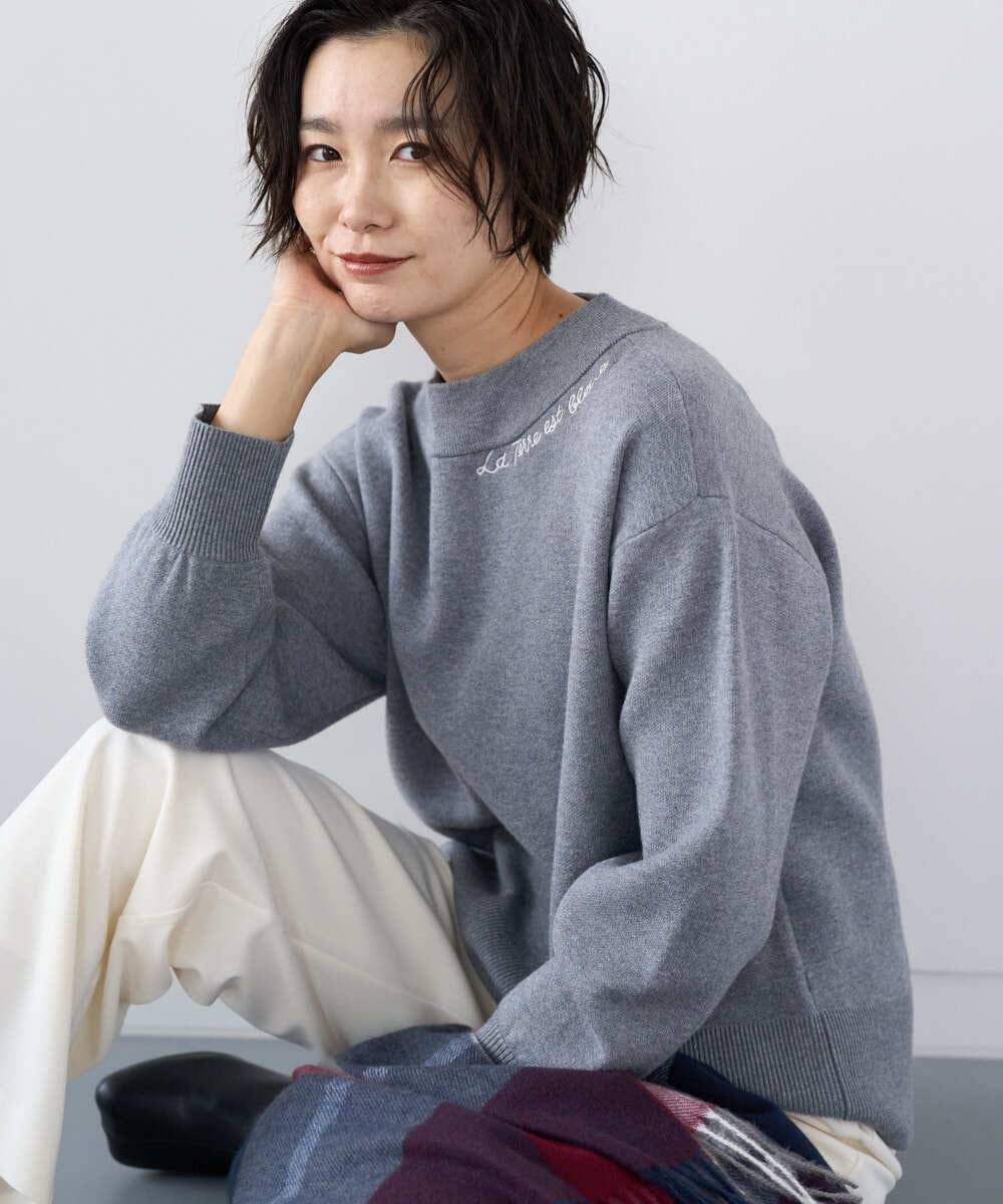 PZFCE70170 GEORGES RECH(ジョルジュ・レッシュ) [アンサンブル対応] スウェットライクロゴニット グレー