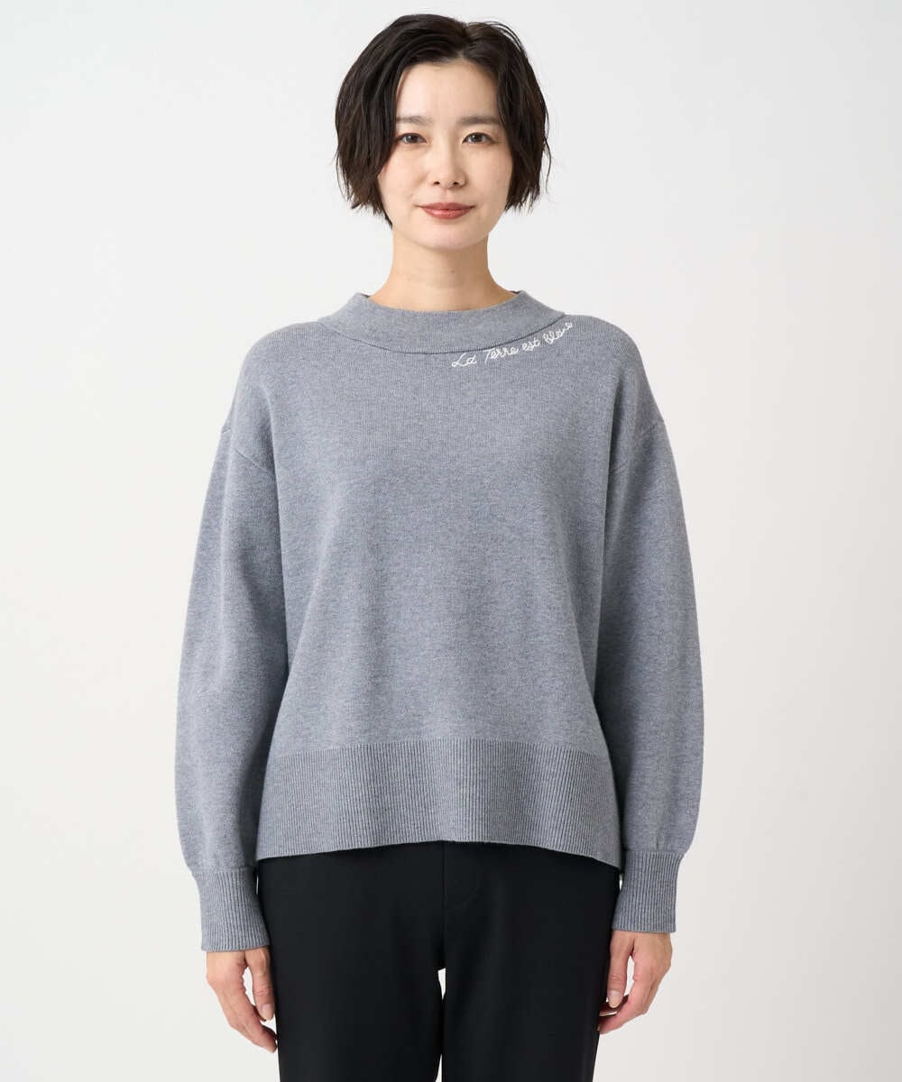 PZFCE70170 GEORGES RECH(ジョルジュ・レッシュ) [アンサンブル対応] スウェットライクロゴニット グレー