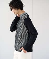 PZFCE71190 GEORGES RECH(ジョルジュ・レッシュ) バイカラージャカードニット ブラック