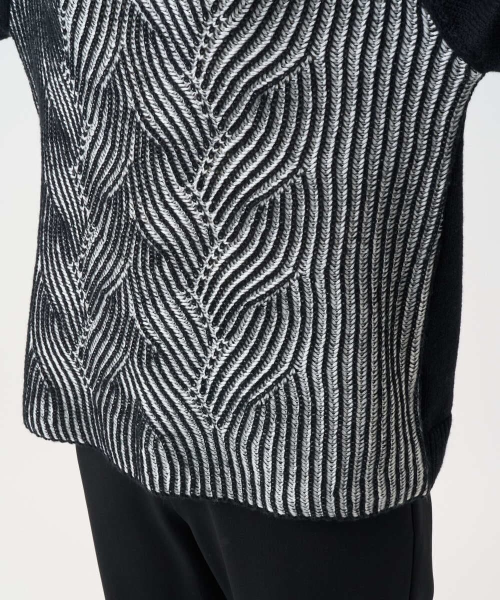 PZFCE71190 GEORGES RECH(ジョルジュ・レッシュ) バイカラージャカードニット ブラック