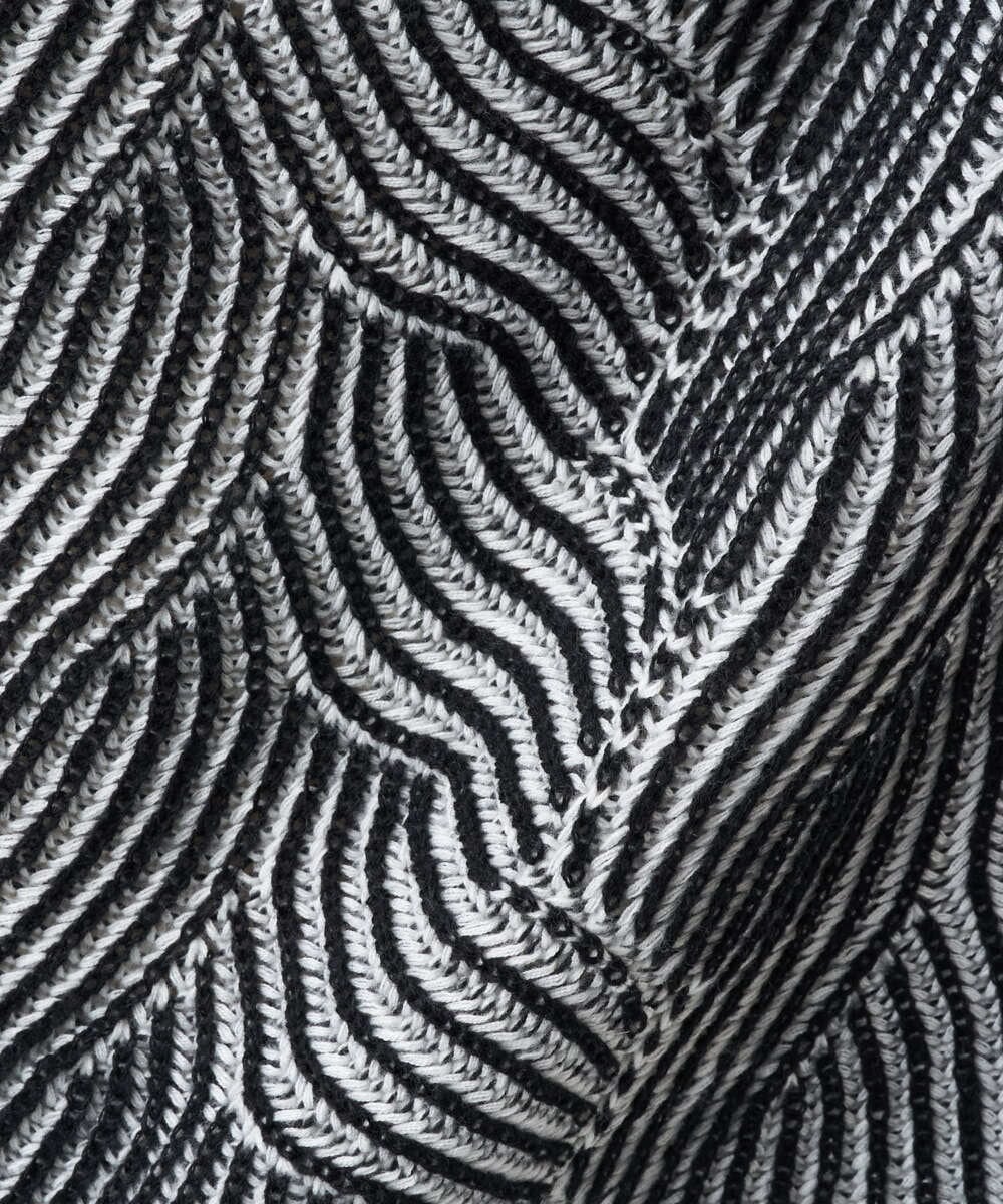 PZFCE71190 GEORGES RECH(ジョルジュ・レッシュ) バイカラージャカードニット ブラック