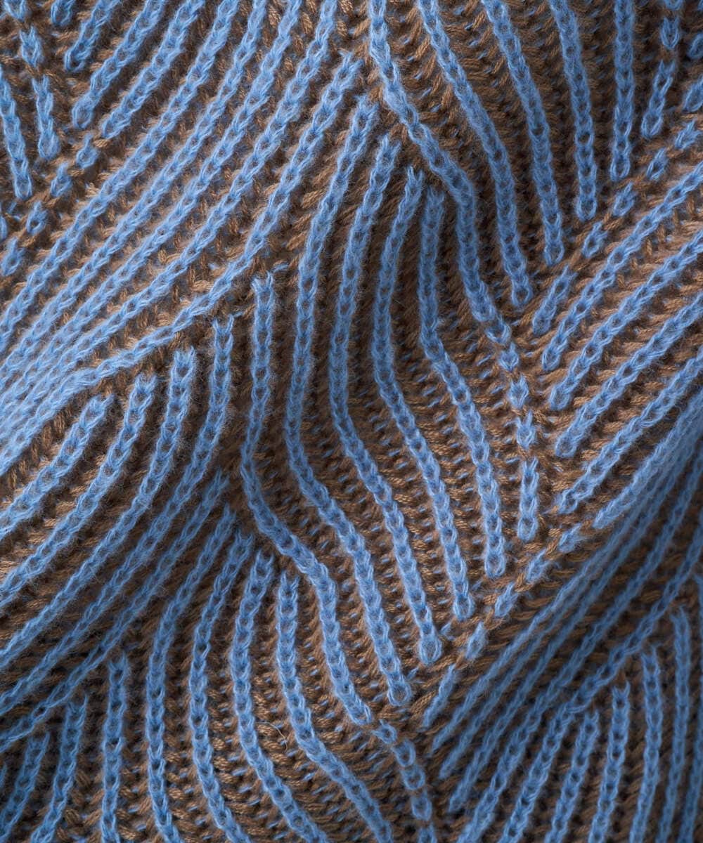 PZFCE71190 GEORGES RECH(ジョルジュ・レッシュ) バイカラージャカードニット ブラック