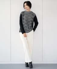 PZFCE71190 GEORGES RECH(ジョルジュ・レッシュ) バイカラージャカードニット ブラック