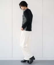 PZFCE71190 GEORGES RECH(ジョルジュ・レッシュ) バイカラージャカードニット ブラック