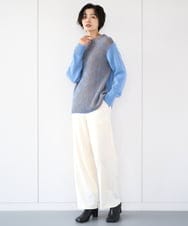 PZFCE71190 GEORGES RECH(ジョルジュ・レッシュ) バイカラージャカードニット ブラック