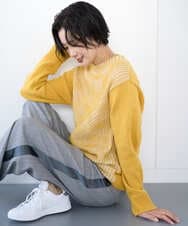 PZFCE71190 GEORGES RECH(ジョルジュ・レッシュ) バイカラージャカードニット ブラック