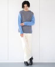 PZFCE71190 GEORGES RECH(ジョルジュ・レッシュ) バイカラージャカードニット ブラック