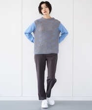 PZFCE71190 GEORGES RECH(ジョルジュ・レッシュ) バイカラージャカードニット ブラック