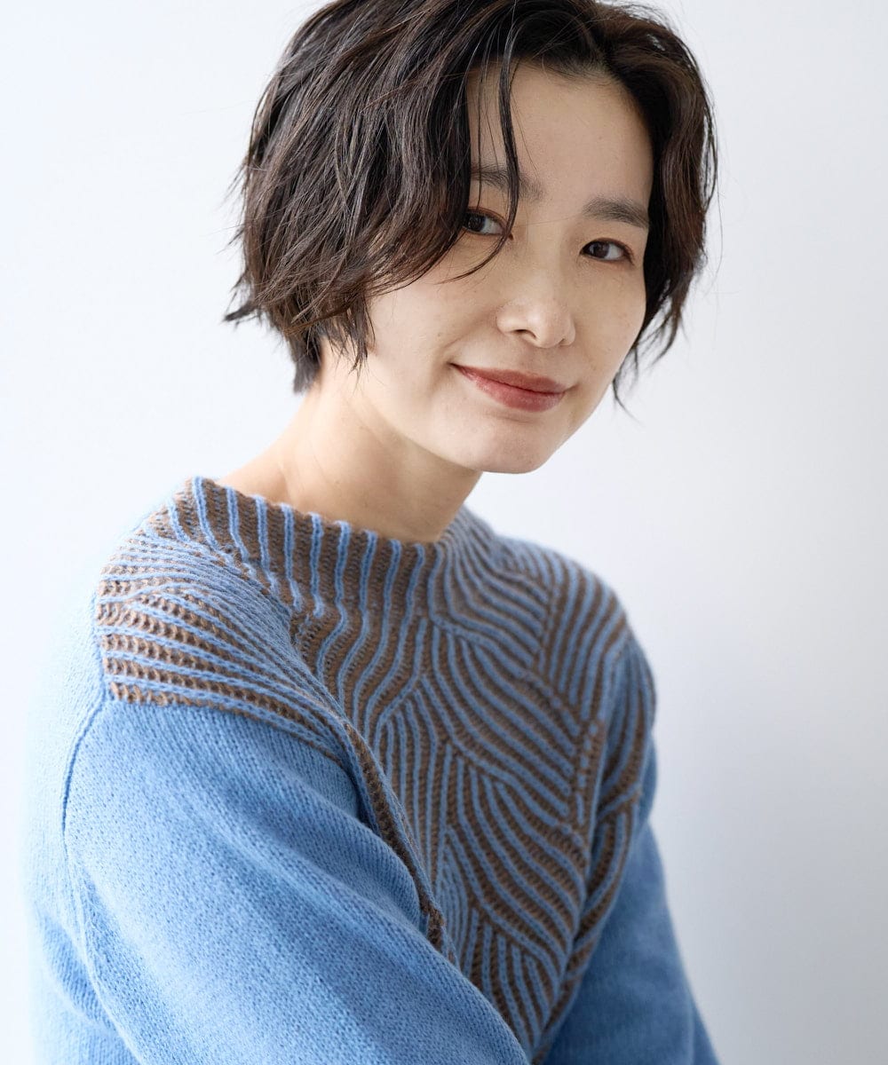 PZFCE71190 GEORGES RECH(ジョルジュ・レッシュ) バイカラージャカードニット ブラック