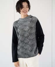 PZFCE71190 GEORGES RECH(ジョルジュ・レッシュ) バイカラージャカードニット ブラック