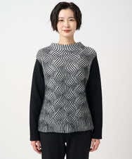 PZFCE71190 GEORGES RECH(ジョルジュ・レッシュ) バイカラージャカードニット ブラック