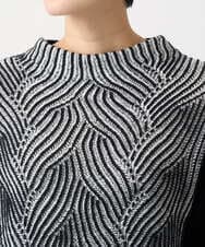 PZFCE71190 GEORGES RECH(ジョルジュ・レッシュ) バイカラージャカードニット ブラック