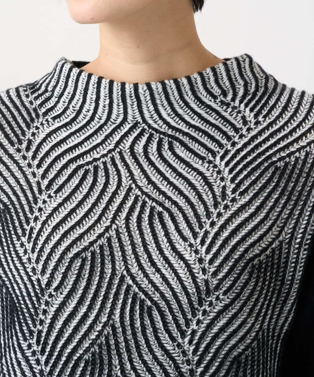 PZFCE71190 GEORGES RECH(ジョルジュ・レッシュ) バイカラージャカードニット ブラック