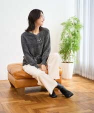 PZFCF51230 GEORGES RECH(ジョルジュ・レッシュ) メタリックシャギーVネックニット ベージュ