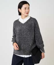 PZFCF51230 GEORGES RECH(ジョルジュ・レッシュ) メタリックシャギーVネックニット ベージュ