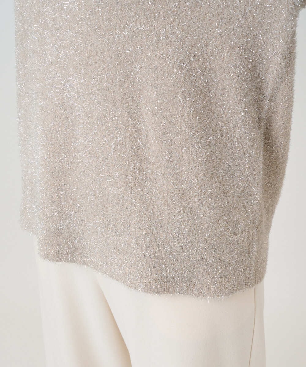 PZFCF51230 GEORGES RECH(ジョルジュ・レッシュ) メタリックシャギーVネックニット ベージュ